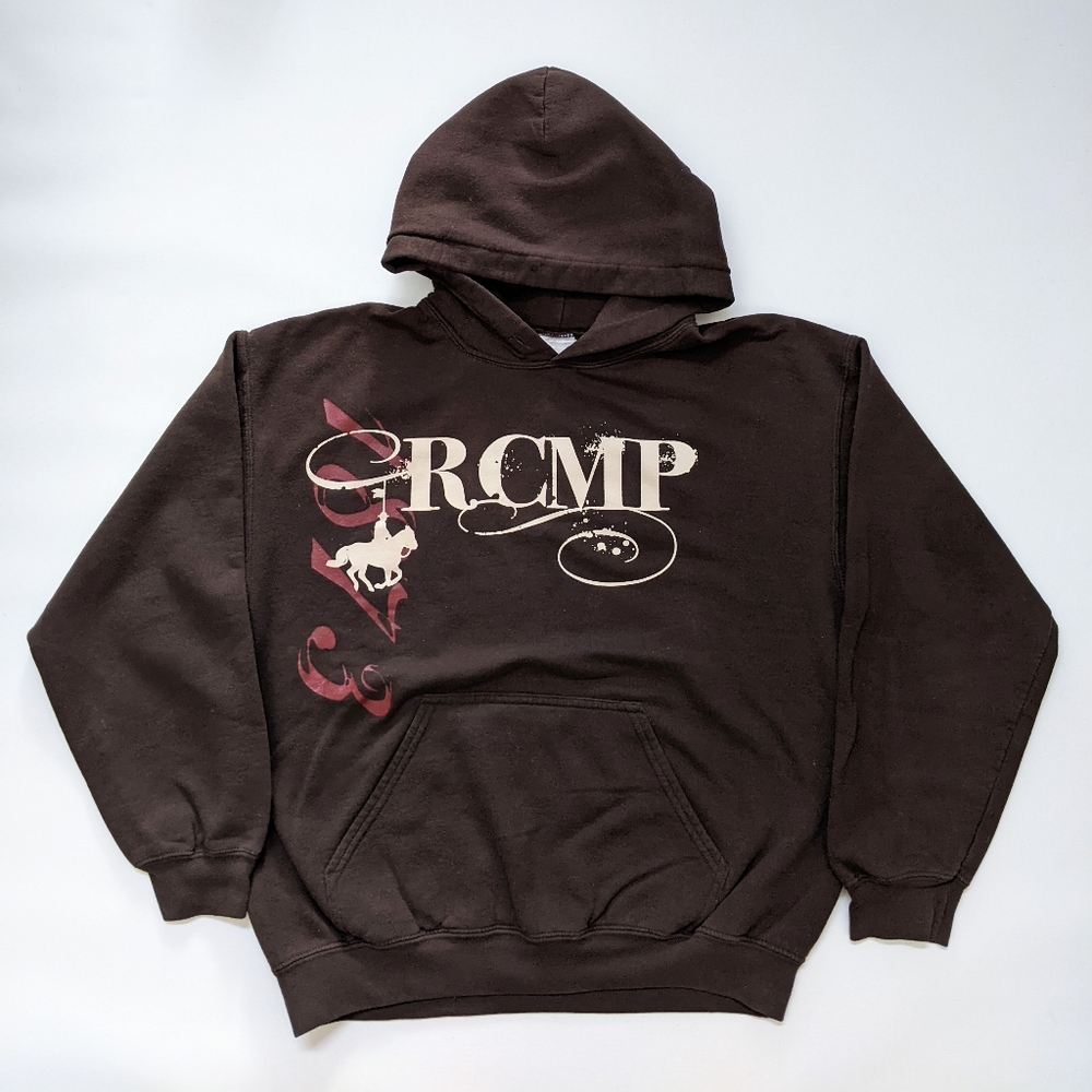 Vintage RCMP brown hoodie, size medium
